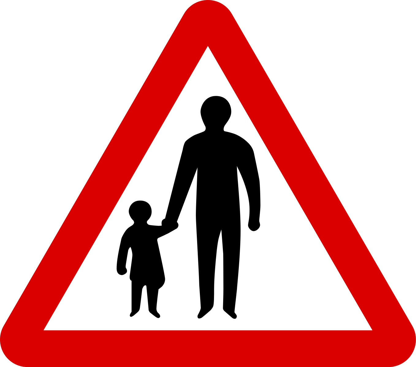 Pedestrians on road ahead